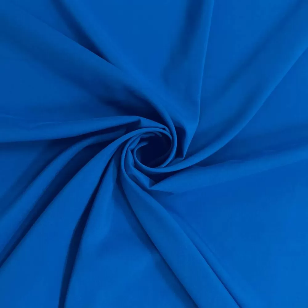 Crepe Porcelana 96% Poliéster 4% Elastano 1,47m Largura - Azul royal claro