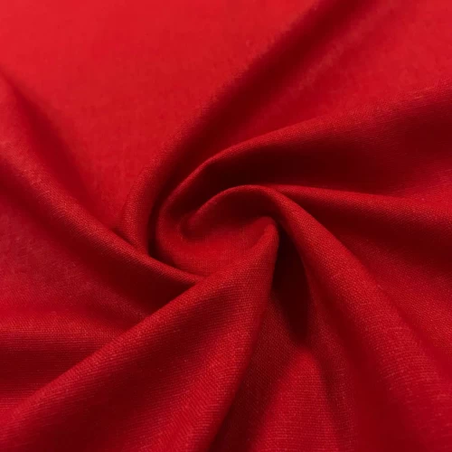 Linho Misto Liso Pré Lavado 55% Linho 45% Viscose 1,33m Largura - Vermelho