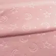 Manta Fleece Calandrada Infantil Lua e Estrela 100% Poliéster 1,60m Largura - Rosa