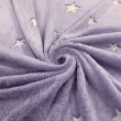 Manta Fleece Glow Brilha no Escuro Estrelinha 100% Poliéster 1,60m largura - Roxo