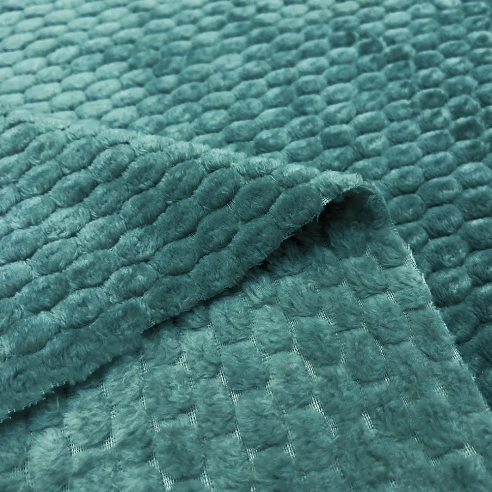 Manta Fleece com Relevo Colmeia 100% Poliéster 2,50m Largura - Verde esmeralda