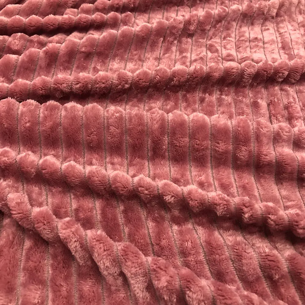 Manta Fleece com Relevo Jacquard 100% Poliéster 2.50m Largura - Rosa envelhecido