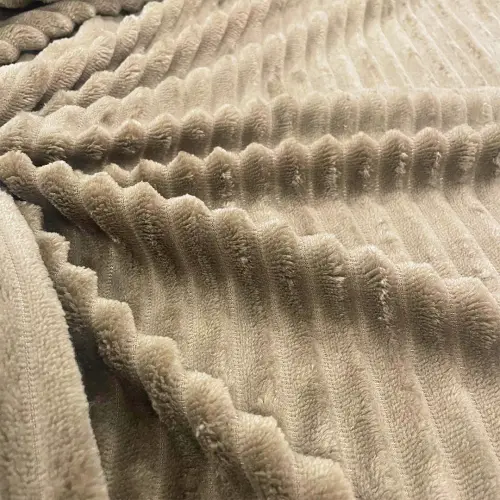 Manta Fleece com Relevo Jacquard 100% Poliéster 2.50m Largura - Taupe (café com leite)