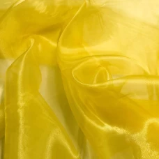 Organza Cristal - 100% Poliéster - 1,50m Largura - Amarelo