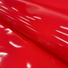 Sintético Verniz Espessura 0.35mm Fundo Malha de Poliéster 1,40m Largura - Vermelho