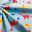 Soft Estampado - Dinos Fundo Azul - 100% Poliéster - 1,60m Largura - Variante 1