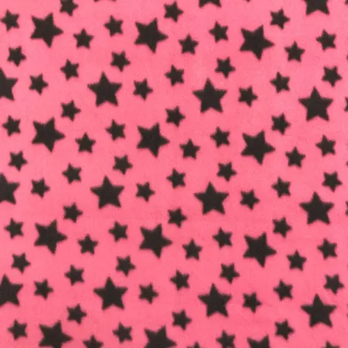 Soft Estampado - Estrelinhas Fundo Rosa - 100% Poliéster - 1,60m Largura - Variante 1