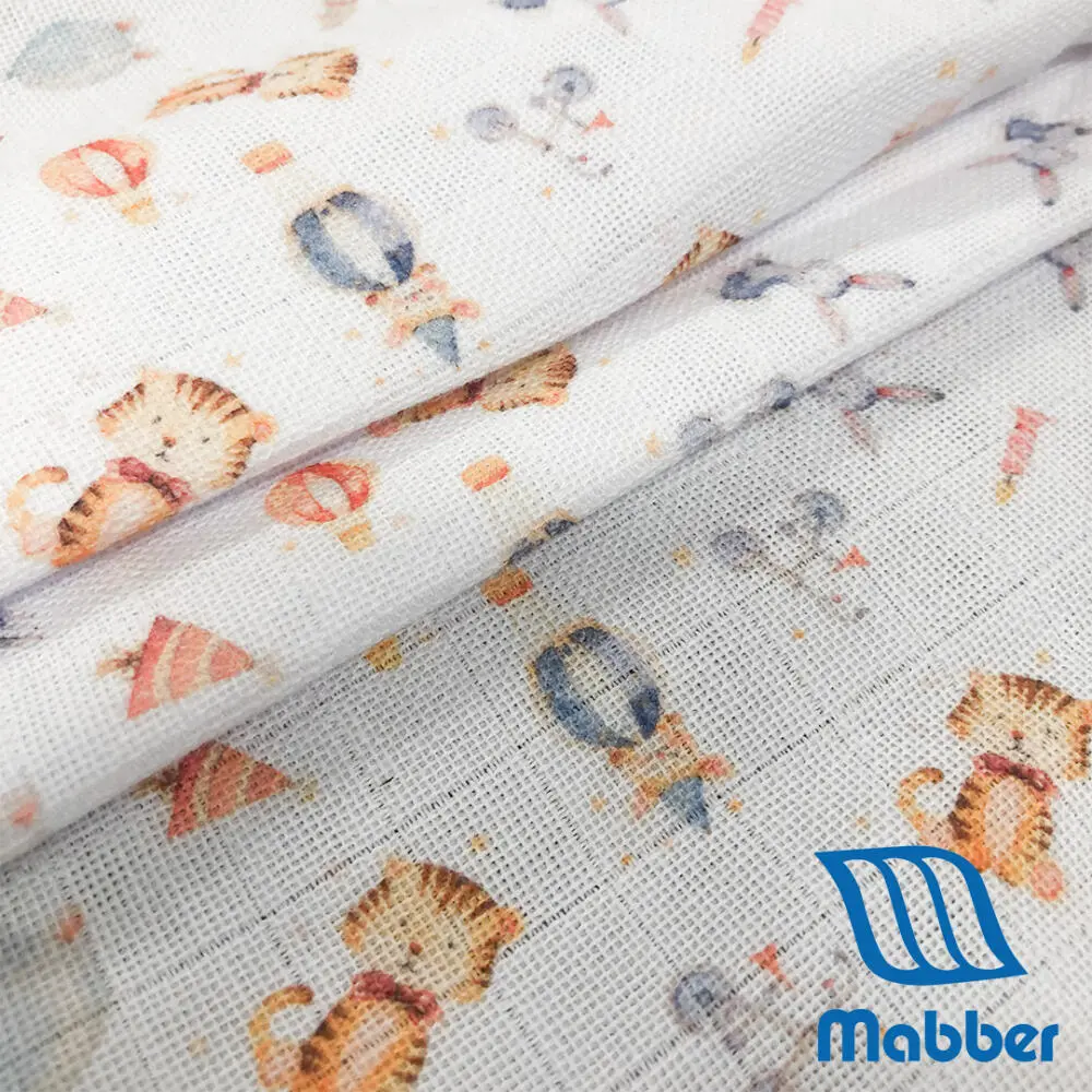 Tecido Fralda Mabber Estampada Baby Tigre 100% Algodão 0,80m largura - Variante 1