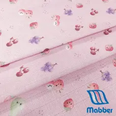 Tecido Fralda Mabber Estampada Frutinhas 100% Algodão 0,80m largura - Variante 1