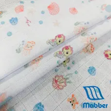 Tecido Fralda Mabber Estampada Fundo do Mar 100% Algodão 0,80m largura - Variante 1