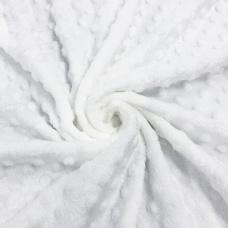 Tecido Manta Fleece Pipoquinha Bolha Revelo Poá 100% Poliéster 1,60m Largura - Branco