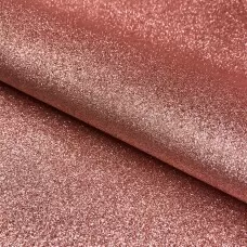 Tecido Sintético PVC Glitter 100% Poliéster 1,40m Largura - Rosa bebê