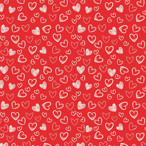 Tecido Tricoline - Coração Desenhado - 100% Algodão - 1,50m largura - Vermelho