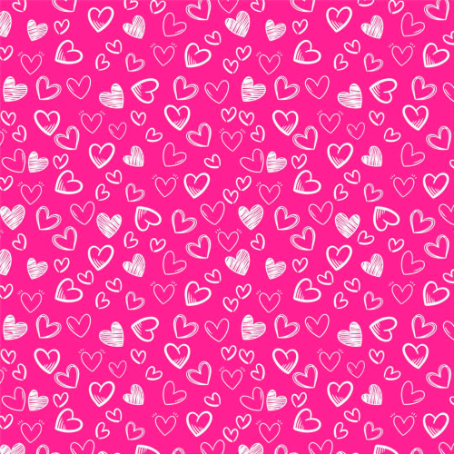 Tecido Tricoline - Coração Desenhado - 100% Algodão - 1,50m largura - Pink