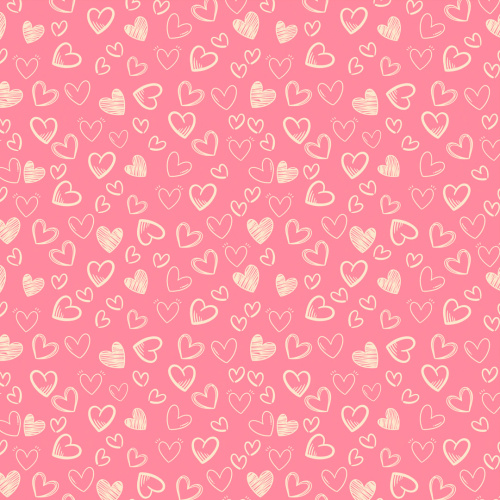 Tecido Tricoline - Coração Desenhado - 100% Algodão - 1,50m largura - Rosa chiclets