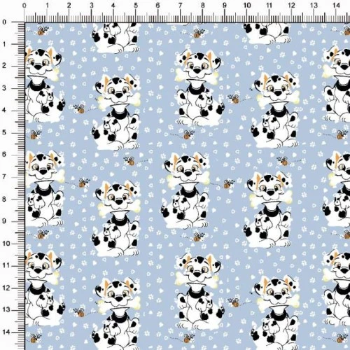 Tecido Tricoline Estampado - Cachorrinho Dalmata - 100% Algodão - 1,50m largura - Variante 1