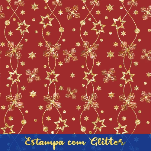 Tecido Tricoline - Fios de Estrela Glitter - 100% Algodão - 1,50m largura - Variante 58