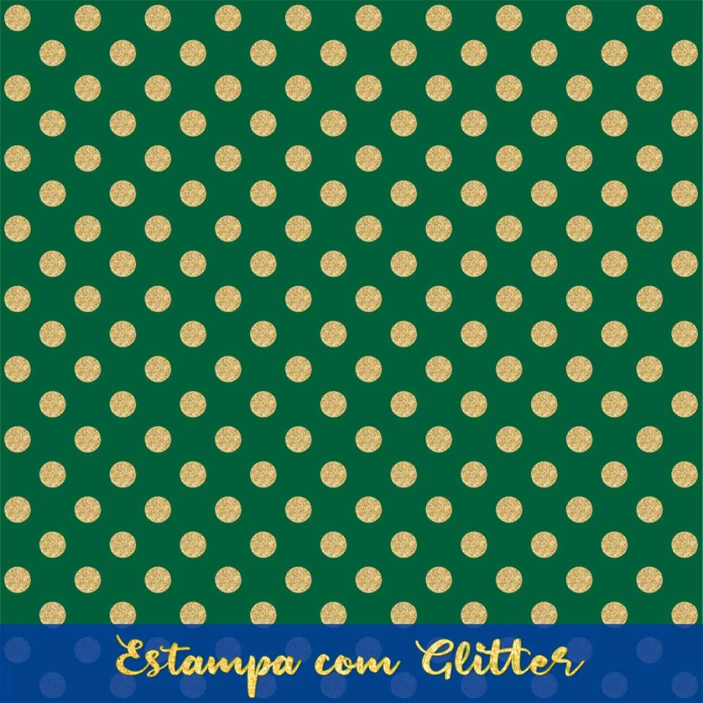 Tecido Tricoline - Poá Grande Dourado Glitter - 100% Algodão - 1,50m largura - Variante 59