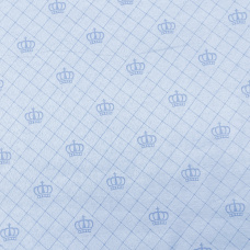 Textoleen Estampado Coroas 100% Poliester 1,50m Largura - Azul bebê