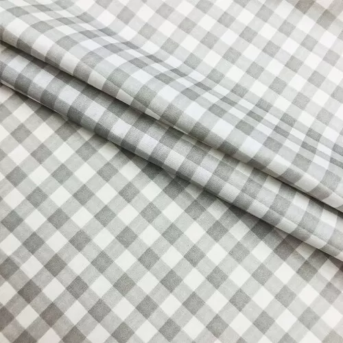 Tecido Tricoline 100% algodão Xadrez Grid - Branco