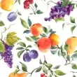 Tricoline Estampada Frutas Aquarela 100% Algodão 1,50m Largura - Variante 1