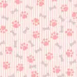 Tricoline Estampada Patinhas Cachorro Rosa 100% Algodão 1,50m largura - Variante 1