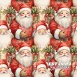 Tricoline Exclusiva Coleção JLM Papai Noel Sobreposto 100% Algodão 1,50m Largura - Variante 1