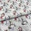 Tricoline Exclusiva Coleção JLM Polo Norte 100% Algodão 1,50m Largura - Boneco de neve