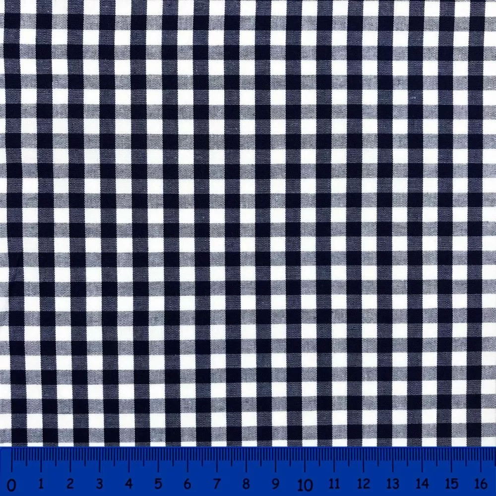 Tecido Xadrez Azul Corte Costura - 140 cm X 50 cm.